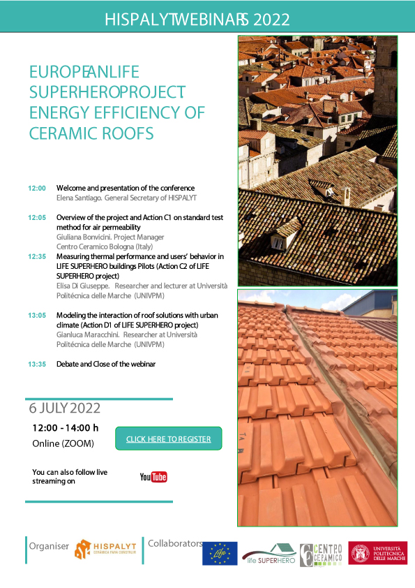 LIFE SUPERHERO | Webinar su “European Life Superhero Project. Energy Efficiency of Ceramic Roofs”